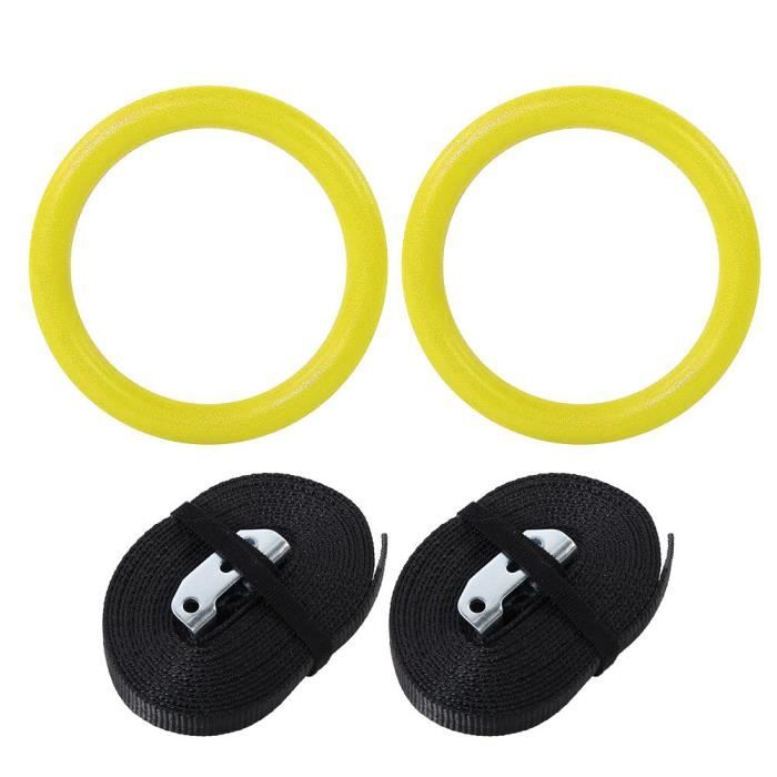 VGEBY® ABS gymnastique anneaux Gym Fitness Training Tool avec sangles jaune En Stock HB10055