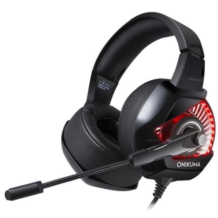 GW32150-Gaming Casque ONIKUMA K6 3.5mm stéréo Headset LED USB avec Micro Roation Casque de jeu Reduction du bruit pour PC-PS4-XBOX