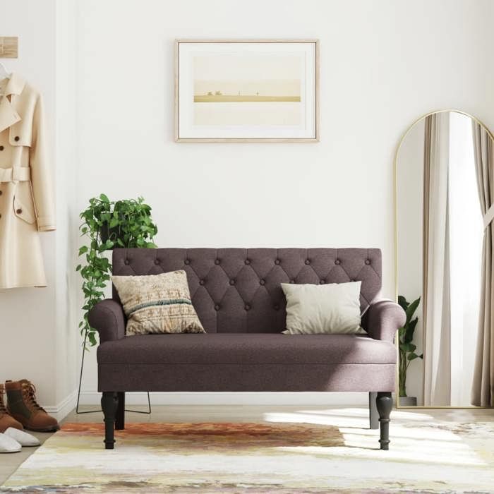 vidaXL Banc avec Dossier Canapé avec Accoudoir Banquette avec Pieds en Bois Siège de Salon Salle de Séjour Moderne 372123