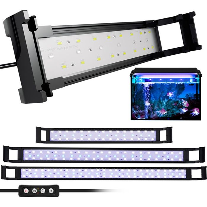 Comparer les prix de Lospitch 45-60cm Aquarium LED Lumière Éclairage Lampe pour Poisson Plantes AQUARIUM