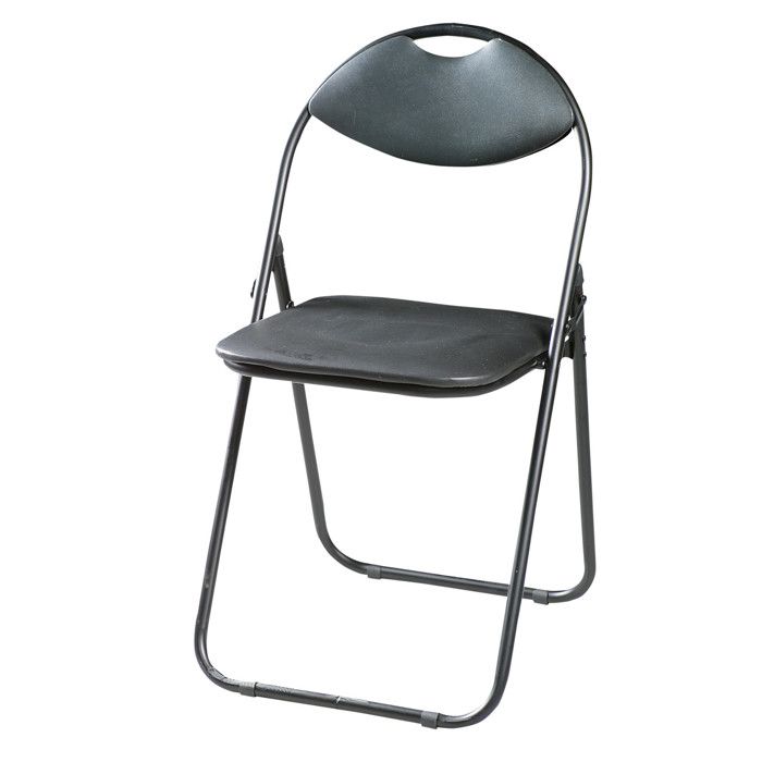 chaise pliante, domino, master grill&party, chaise de jardin, métal, cuir écologique, noir, jcd1805uc