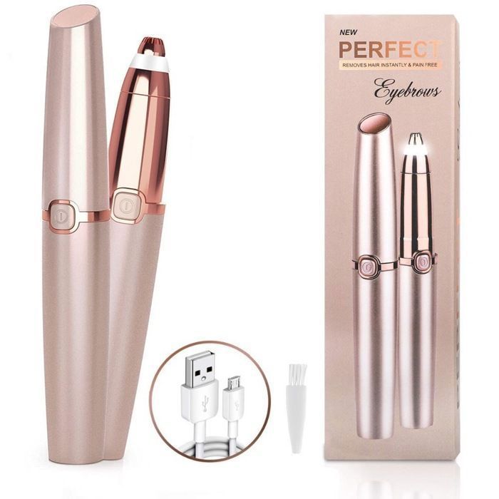 Tondeuse à sourcils pour femmes épilateur à sourcils avec lumière LED tondeuse à sourcils portable et indolore tondeuse sûre