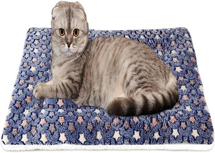 Meilleurs prix pour Coussin pour chat et chien lit ultra doux pour animal de compagnie avec joli imprimé étoile 356 x 445 cm bleu foncé