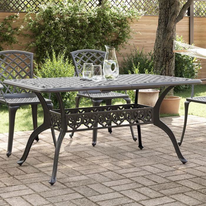vidaXL Table de jardin en aluminium coulé - vue 6