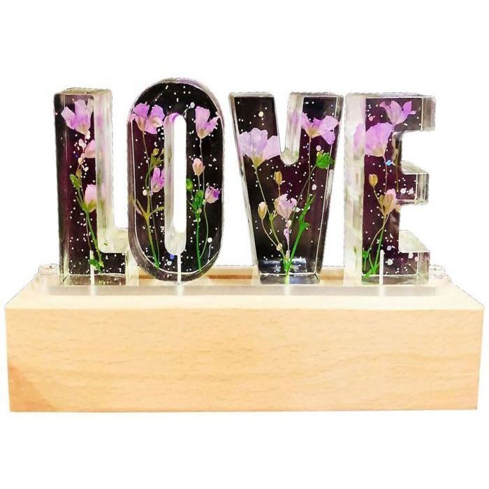 Lampe en résine LOVE idéal pour un cadeau Saint valentin fête des mères...