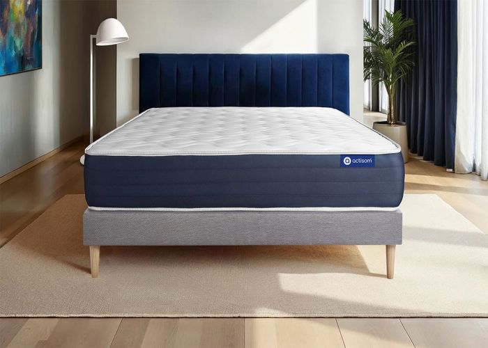 Ensemble Matelas Sommier 160x210 cm - ACTISOM - Actilatex Sleep - Latex - 22 cm - 2 places