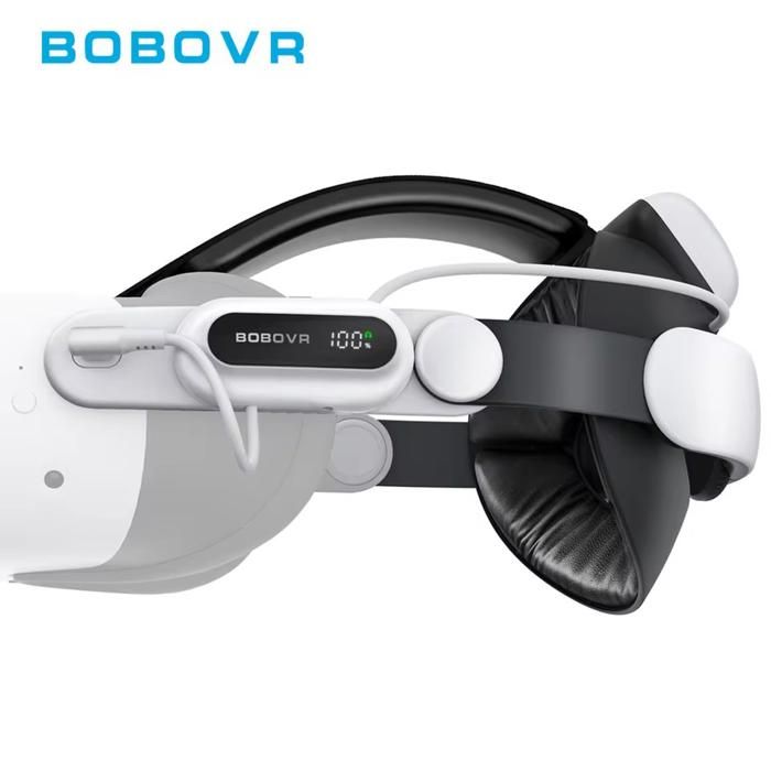 BOBOVR E3pro Bandeau Batterie Autonomie prolongée Ergonomie ajustable Port audio 35 mm intégré Compatibilité Meta Quest 3/3S
