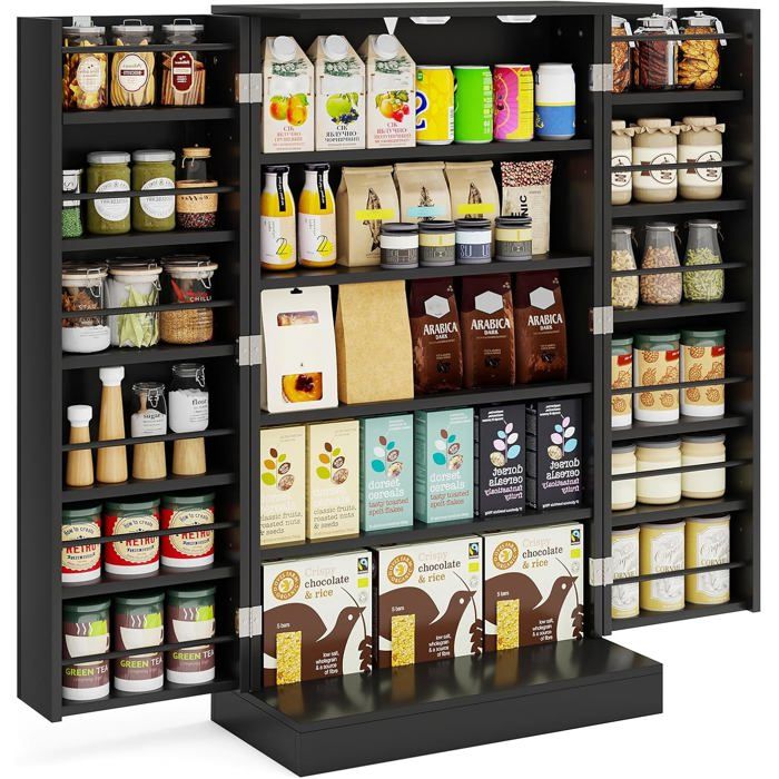 Xbro Buffet Avec 1 Tiroir, étagère De Porte à 3 Niveaux Et Grand Espace