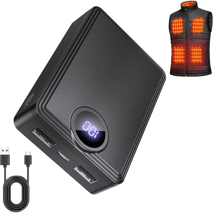 Sevdiea Gilet Chauffant Fee Avec Batterie Incluse De 16000Ah 7.4V, Gilet Chauffant Atelassé