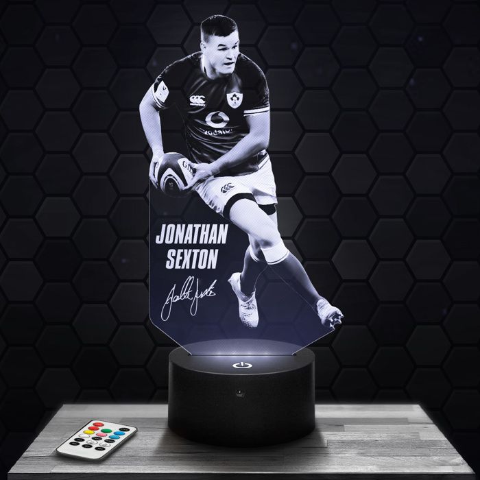 Lampe 3D - Jonathan Sexton - Accessoire Figurine Cadeau Jonathan Sexton - Veilleuse Led Tactile avec socle au choix