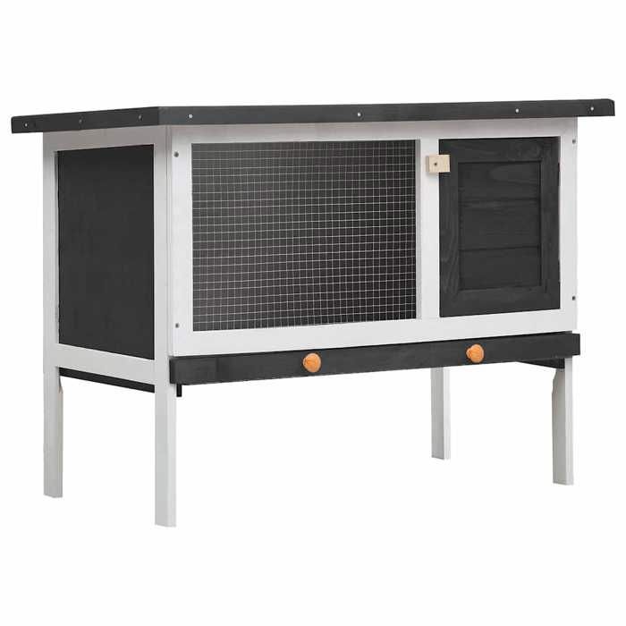 Automne/hiverClapier dextérieur 1 niveau Gris Bois - HAuteur:65cm - Grande Taille &FR_244924