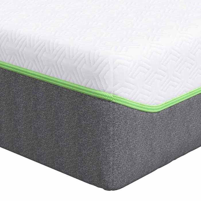 Black Friday Matelas Blanc et Gris - BURKE - accessoire pour lit - 140x190 cm Ressort ensaché mm676