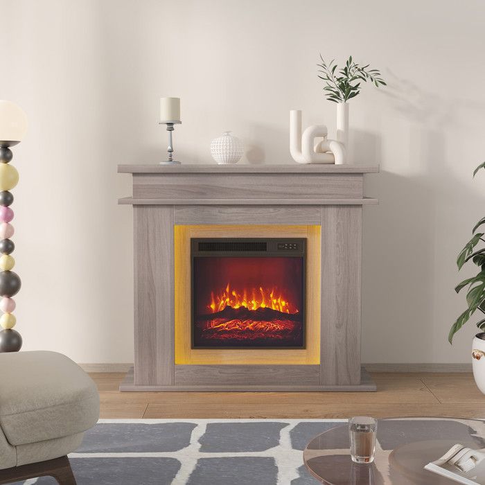 Cheminée électrique 101 cm – flammes 3D – LED – 1500 W – Écran tactile et télécommande – Meuble incluse – Gris