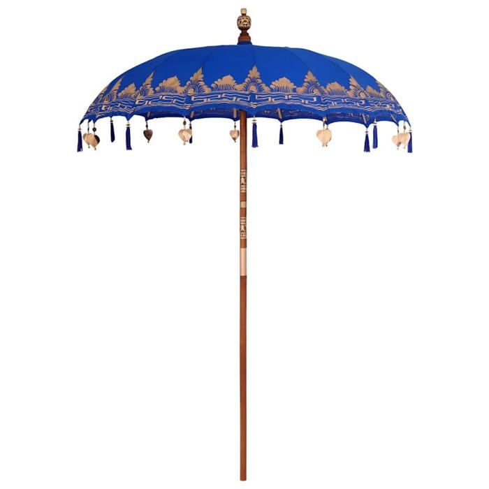 vidaXL Parasol Autre x 250 cm Coton et bois massif - vue 8