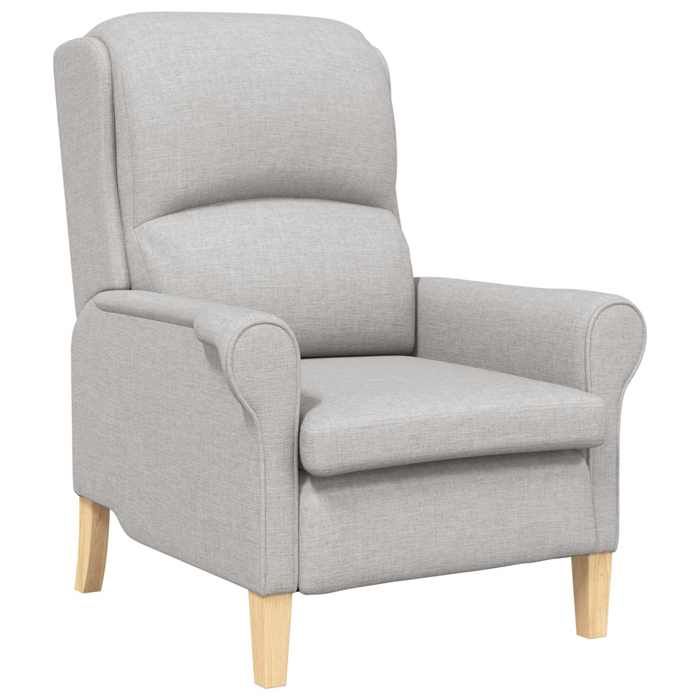 Les Soldes Fauteuil de Salon Scandinave (1 PLACE) - CLOUD - Chaise de Détente - Gris nuage 76x94x102 cm tissu J6451