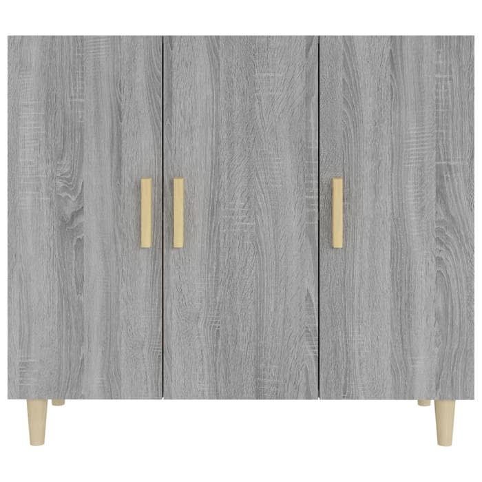Armoire Vaisselier Durable - Gris - Buffet de cuisine - avec Rangement - Sonoma gris - 90x34x80cm - Bois dingénierie LH2088775