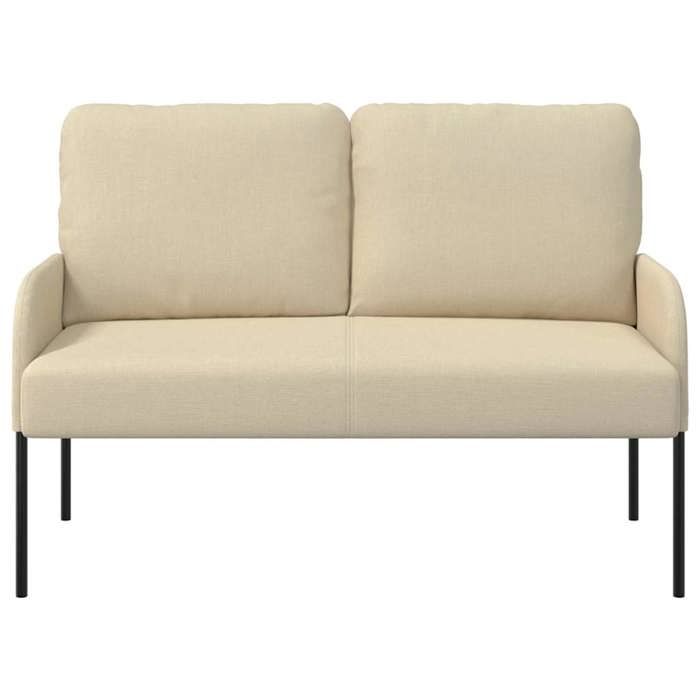 SOFA double - 2 PLACES - Canapé 2 PERSONNES - avec coussin 110cm Crème Contreplaqué C5917