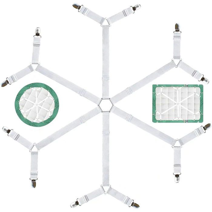 Tendeur Drap Housse Tendeurs De Drap Réglables Blanc Aattache Drap Housse Pince Drap Housse Avec Pinces Métalliques Pour Drap De