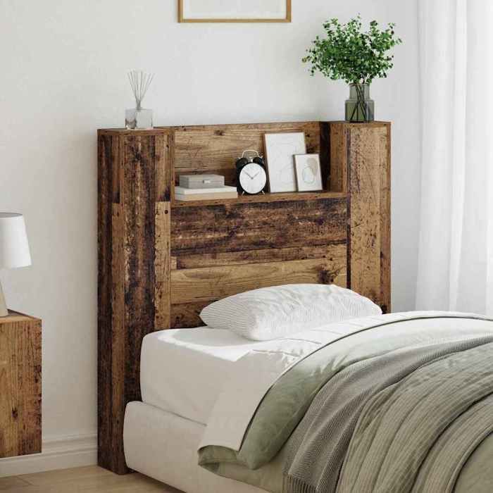 Tête de lit à LED - vidaXL - bois dingénierie - bois ancien - 100 x 15 x 103 5 cm@htq82d