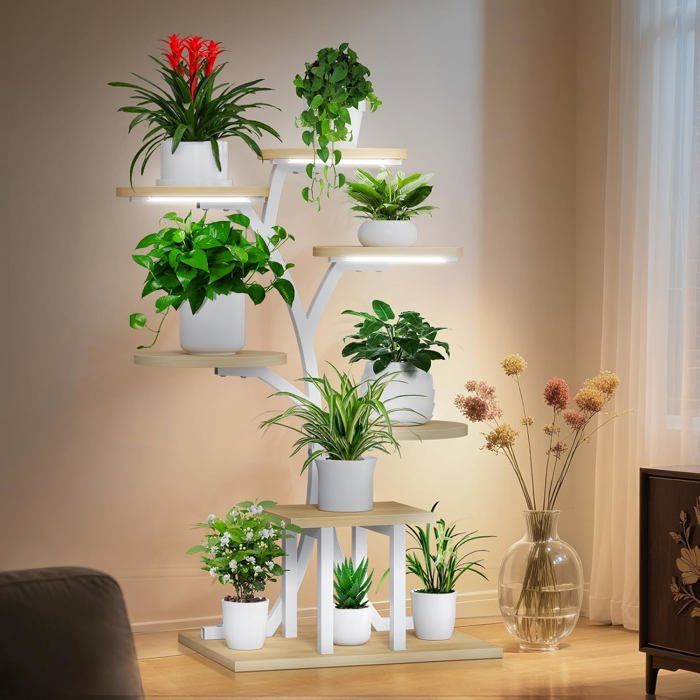 Support Plantes Interieur Avec Lampes De Croissance7 Niveaux Porte Plante Interieur110Cm Etagere Plantes Interieur Le Balc[CA219]