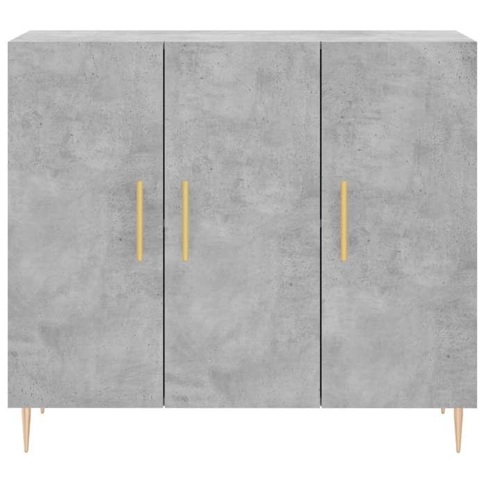 Commode intérieur - Gris - Buffet Armoire base - gris béton 90x34x80 cm - bois dingénierie LL2104