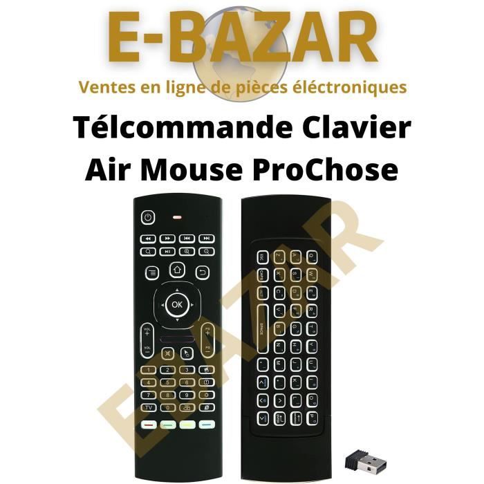 EBAZAR Télécommande Clavier sans Fil ProChosen Souris gyroscopique, pour Kodi sur Android TV Box PC HTPC Windows Mac OS Linux