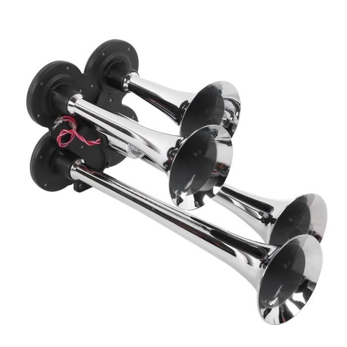 Klaxon Trompette électrique ARAMOX - 135 DB, 12V/24V, Pour Voiture/camion/bateau - Kit Complet - 6
