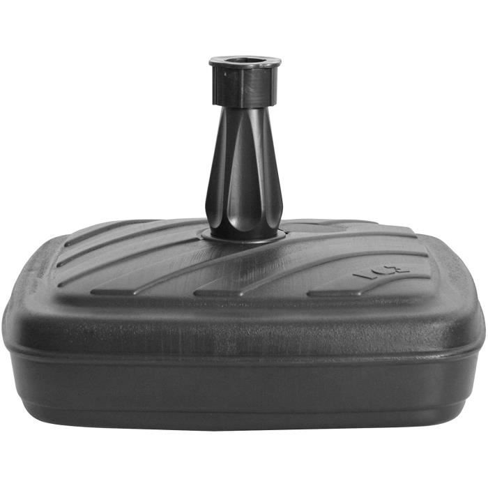 Pied De Parasol En Plastique Anthracite Remplissable 20L - Dimensions 45x45cm, Pour Parasols 18-32mm