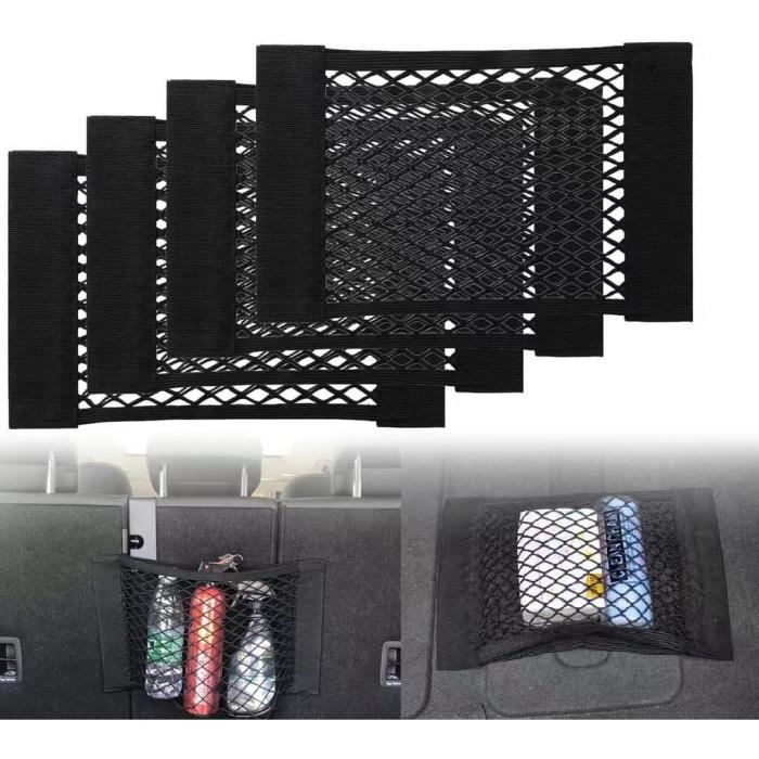 [4 Pack] Filet Coffre Voiture, Filet de Rangement de Coffre, Grande ...