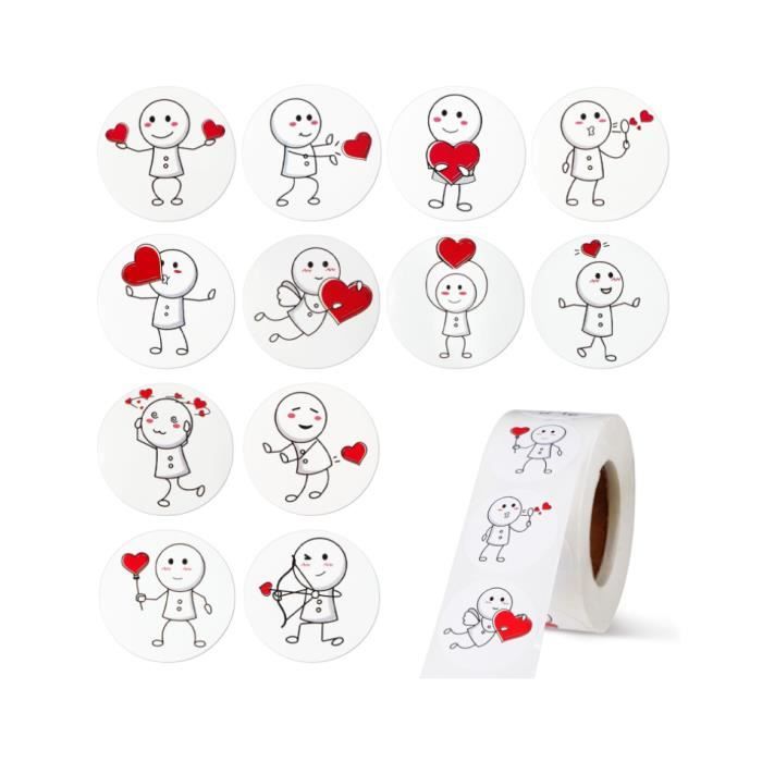 Tofficu 500pièces Autocollants Cœur Multi-usages Pour Bronzage Corps Et Emballage Cadeaux Saint-valentin Stickers Faciles Appliquer Retirer Surfaces