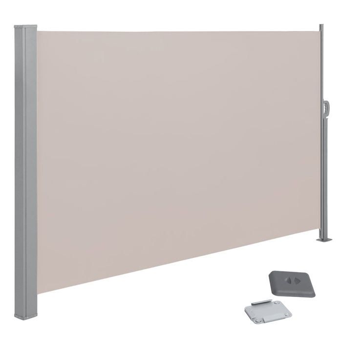 vidaXL Auvent latéral pliable - Crème 400x200 cm pas cher