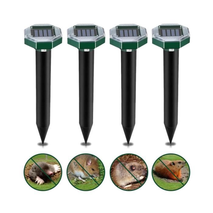 Kit 8 Répulsifs à Taupe Solaires à Ultrasons - Anti-campagnols - IP65 étanche - Pour Jardin, Pelouse - 300m²