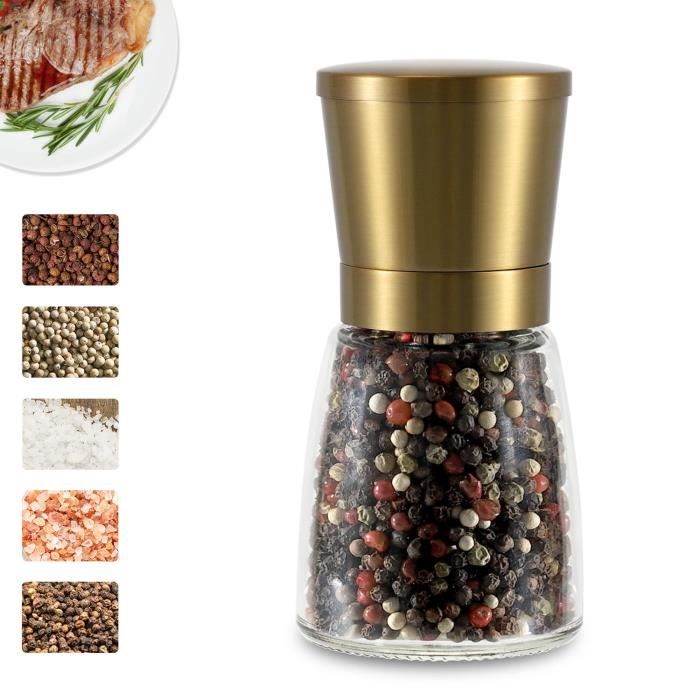 Ensemble De Moulins à Sel Et à Poivre Premium - Acier Inoxydable Avec Mouture Réglable
