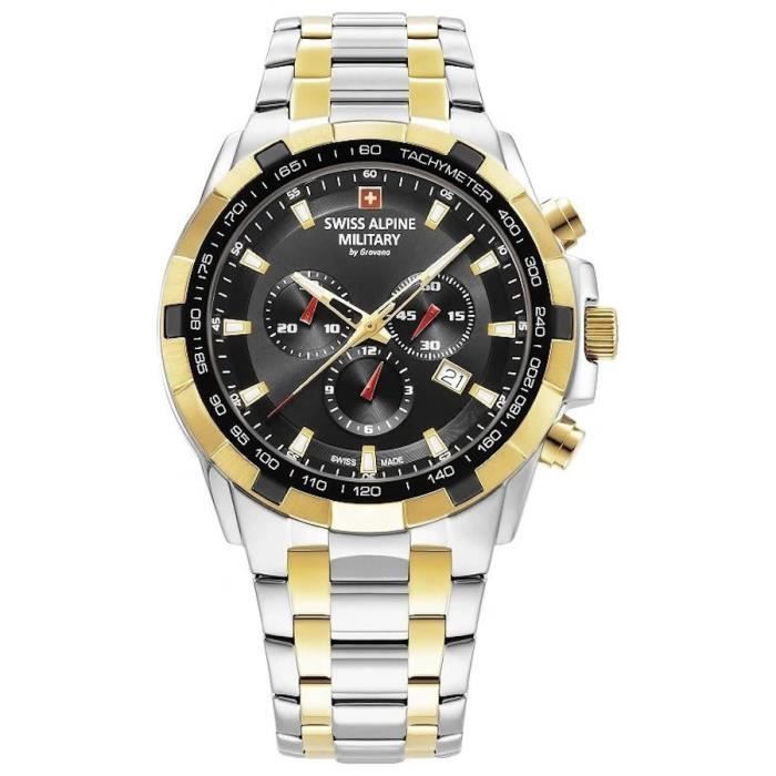 Montre - Swiss Alpine Military - Star Fighter SAM7043.9147 - Quartz - Acier inoxydable - 46 mm Montre - Swiss Alpine Military - Star Fighter SAM7043.9147 - Quartz - Acier inoxydable - 46 mm