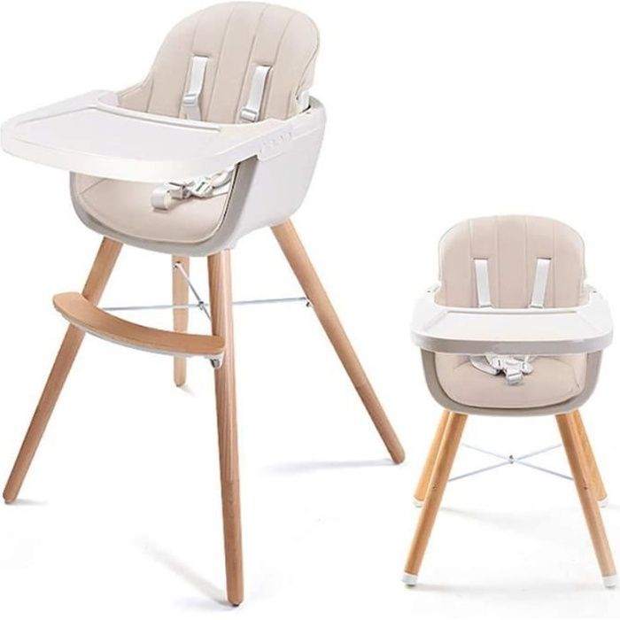 Chaise Haute Bébé 3 En 1 LEADZM - Transformable En Rehausseur, Double Plateau, Ceinture 5 Points, 6-36 Mois - 8