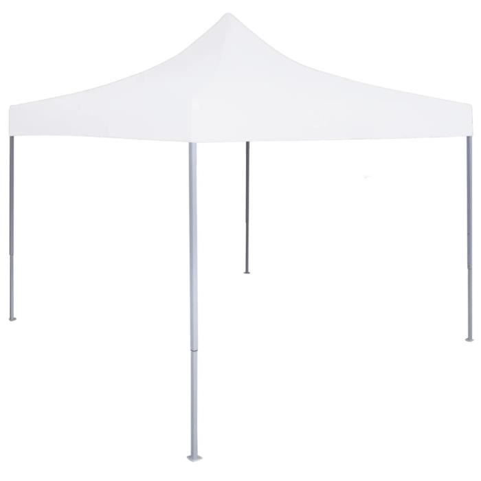 Tente de réception pliable professionnelle 3x3 m Acier Blanc-MEN