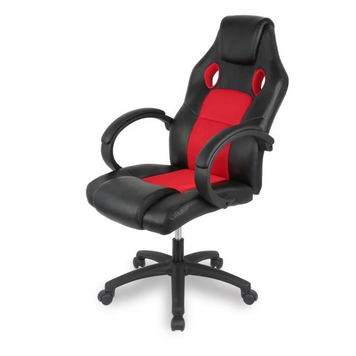 Keisha Chaise De Bureau Rouge Et Noir Sport Fauteuil De Bureau Roues Racing Rembourree Achat Vente Chaise De Bureau Cdiscount