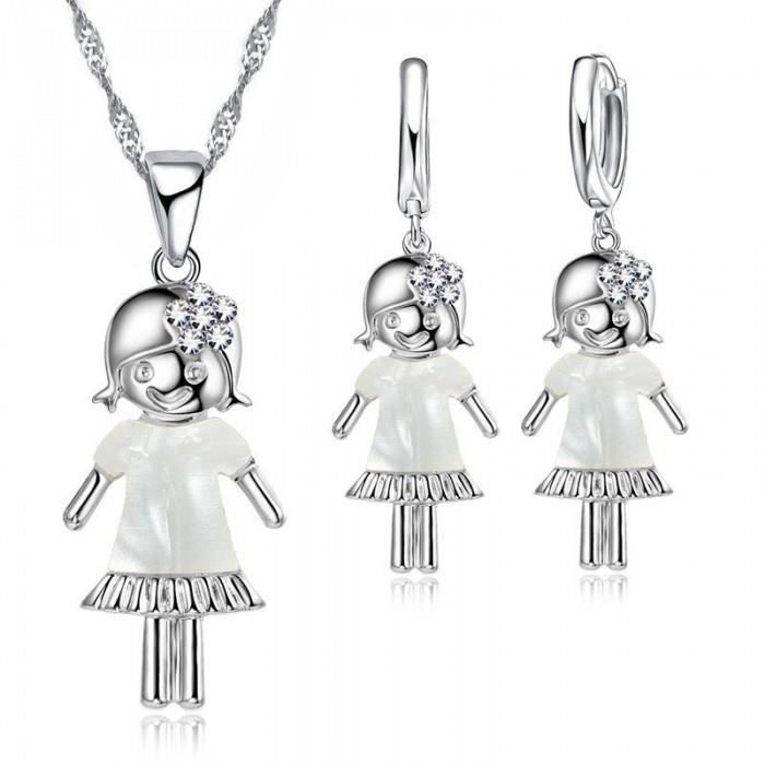 Parure Bijoux Petite Fille Strass Et Pierre Naturelle Argent 925 Achat Vente Parure Parure Bijoux Petite Fille Soldes Sur Cdiscount Des Le Janvier