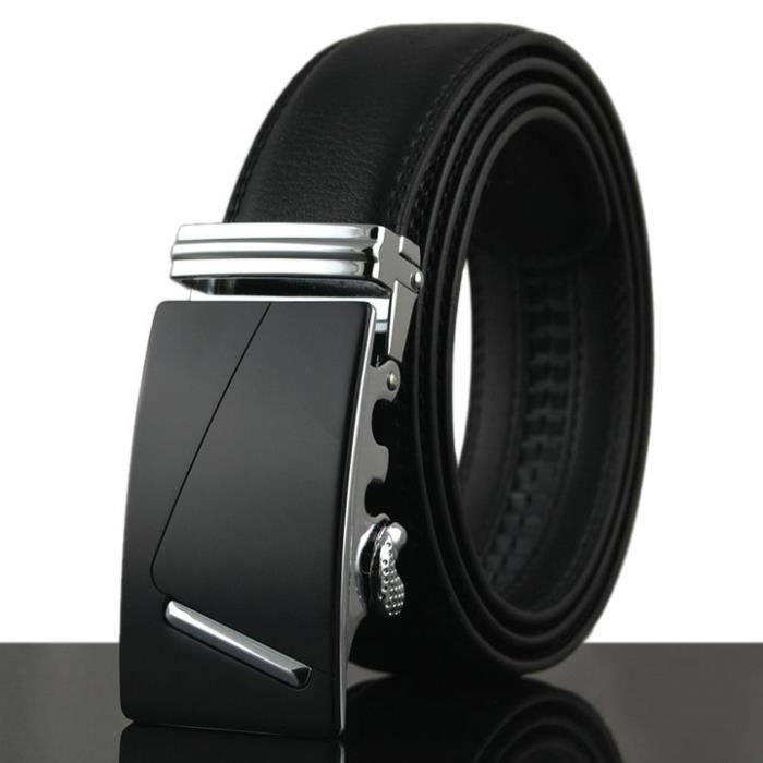 Xhtang ceinture sans boucle ceinture hommes noir marron blanc bleu ceinture pour ceinture automatique 3,5 largeur