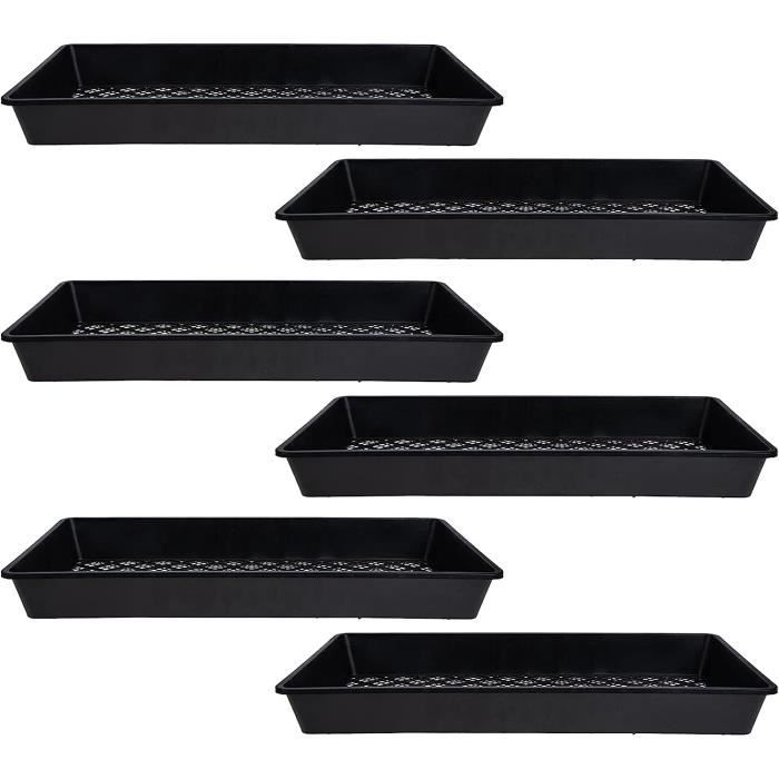 Plateau De Culture/Plantation Pour Serre Ou Intérieur - 58 X 45 X 12 Cm (Profondeur 11 Cm) - Plastique Noir Résistant - 2