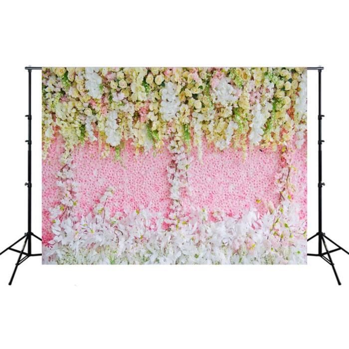 Toile de fond de fleurs florales pour désherber la photographie d'anniversaire F-2409 main image 0