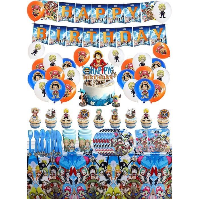 Anniversaire Fete Decoration One Piece Ballons Joyeux Anniversaire Banniere Deco De Gateaux Topper Anime Vaisselle De Fete 255 Cdiscount Maison