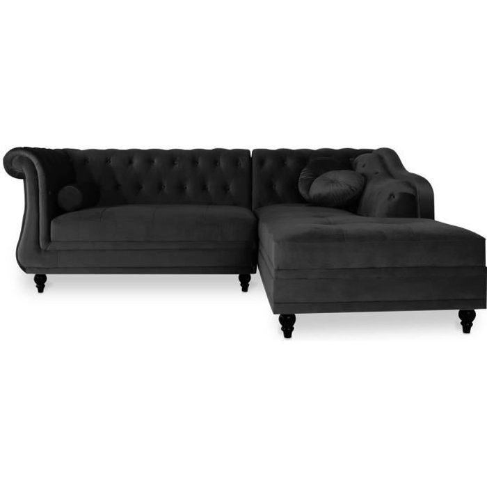 Canapé dangle Droit Empire Noir Velours style ...