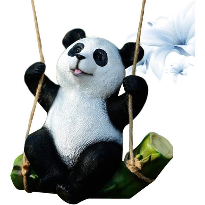 Statue de Jardin en résine Panda Multicolore Décoration de Jardin