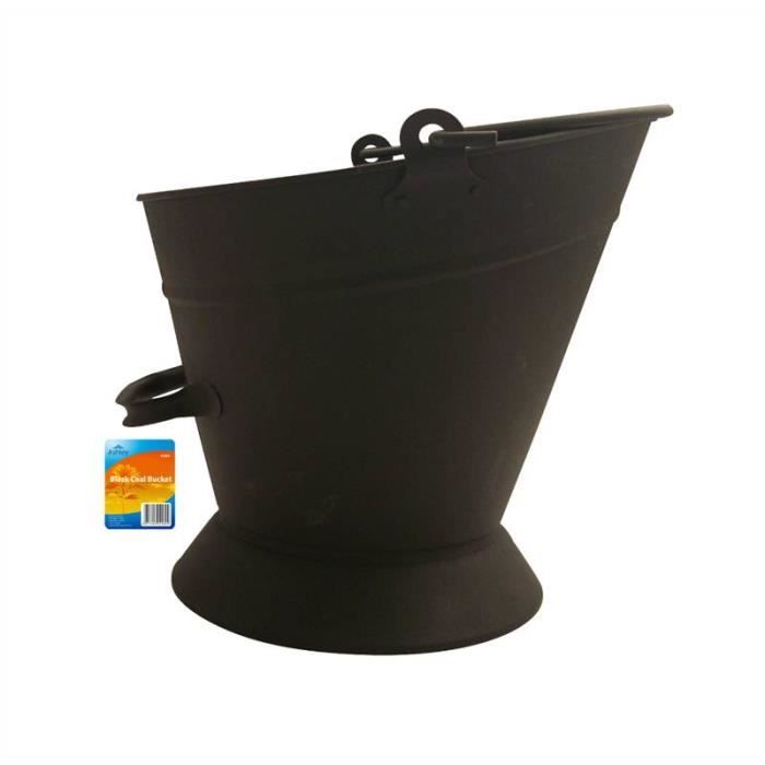 Seau à Charbon Style Waterloo Pour Cheminée – Design Noir, Fonte Avec Revêtement Poudre, Pratique Et Décoratif