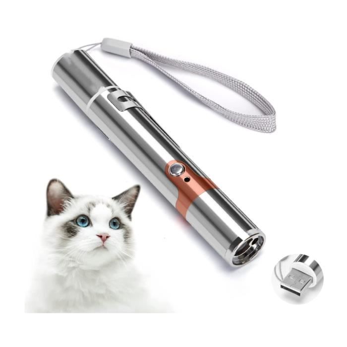 Jouet pour Chats - Pointeur LED 7 en 1 - Rechargeable USB - Mode lampe torche - Utilisation intérieure