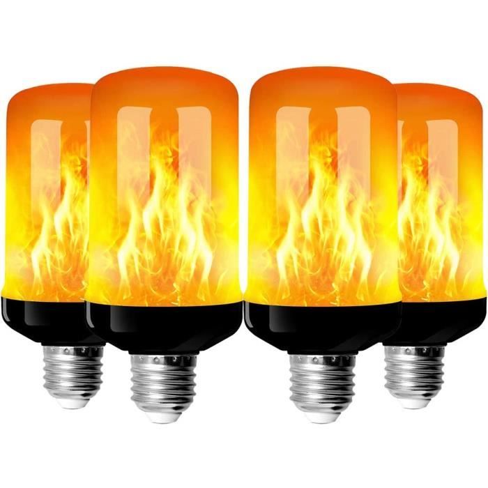 Ampoule de flamme, e27 led ampoule effet flamme avec 4 modes