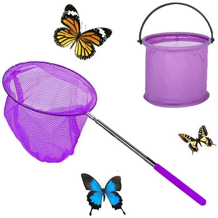 Filet à Papillons Télescopique - 28cm - Longueur Réglable 93cm - Enfants Et Adultes