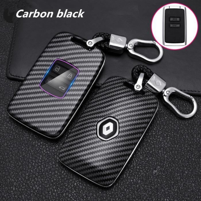 Porte-clés de voiture en cuir et fibre de carbone, accessoire pour