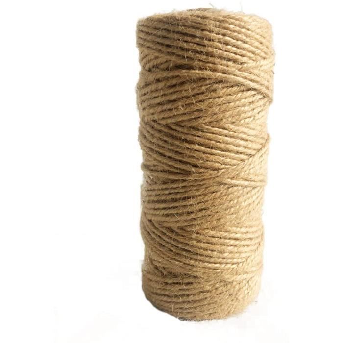 Ficelle En Jute Naturel 50m - Corde Jute 2mm Pour Artisanat, Emballage Cadeaux & Décoration | 100% Naturelle